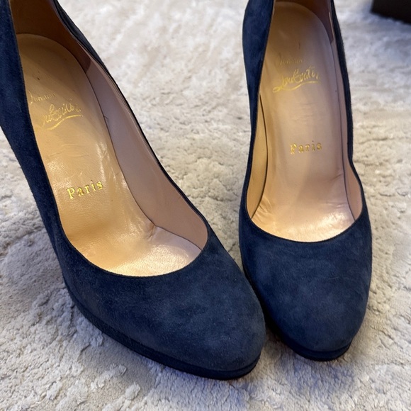 Christian Louboutin Simple Pump 120 – Navy Veau Velours Suede – Size 36 - Picture 10 of 15